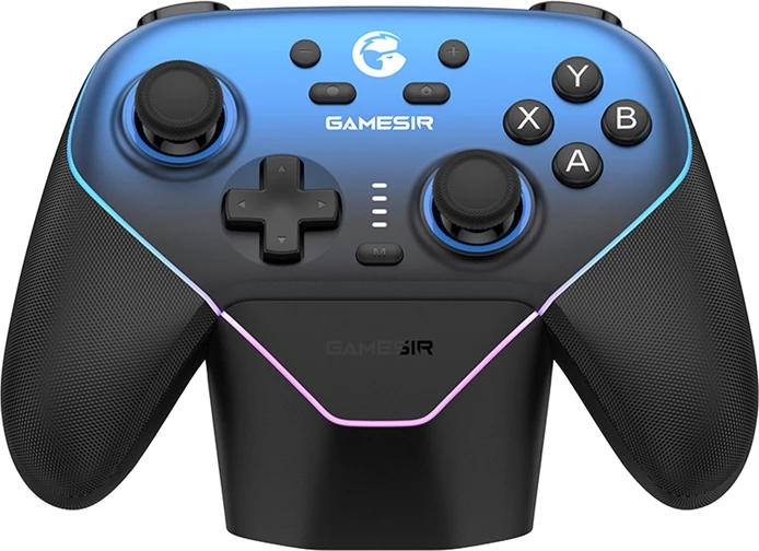 Brezžični krmilnik za igre GameSir SuperNova T4n Pro, modra, PC/Nintendo Switch/iOS/Android, 2,4 GHz/Bluetooth/USB-C, 1000 Hz, baterija 1000 mAh, z dokom za polnjenje