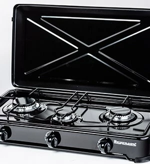 Kuhinjska plošča z 3 gorilniki Ravanson K-03TB, 60 cm, črna