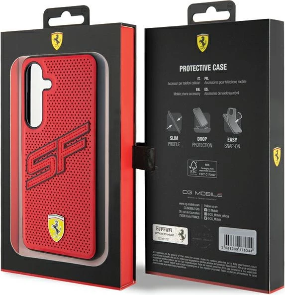Zaščitni ovitek Ferrari Big SF Perforated za Samsung Galaxy S24+, rdeč