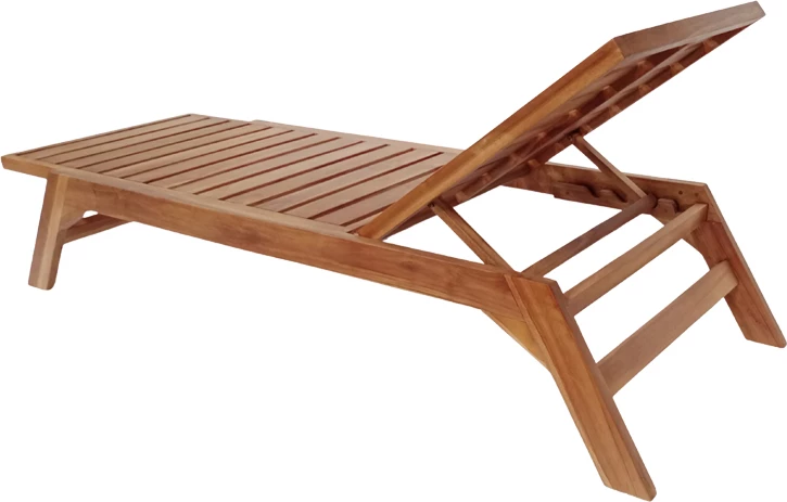 Ležalnik iz tikovega lesa Melop, naravna barva, 200x70x35 cm