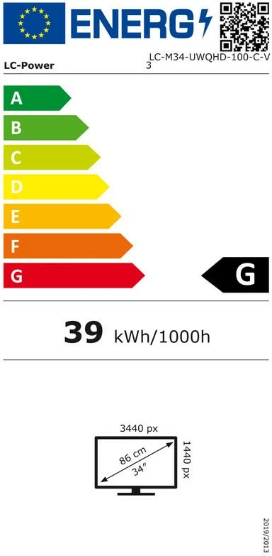 Ukrižen 34" UltraWide Quad HD zaslon LC-Power LC-M34-UWQHD-100-C-V3, 100 Hz, bel
