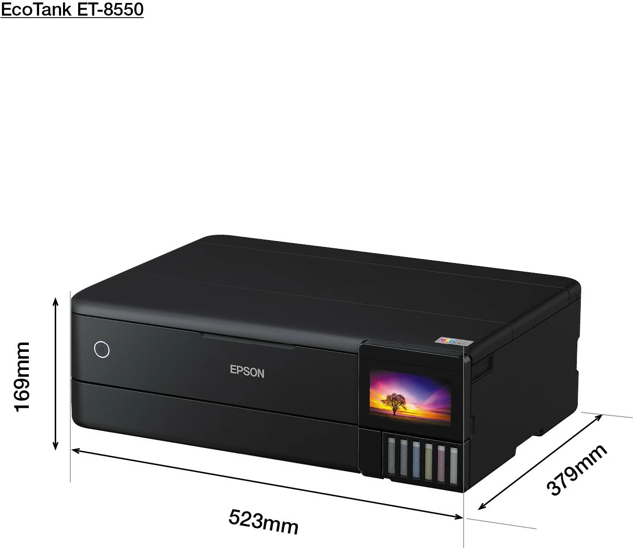 Večnamenski brizgalni tiskalnik Epson EcoTank ET-8550, A3, Wi‑Fi, zaslon na dotik, črn