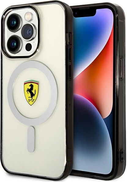 Prozoren ovitek Ferrari FEHMP14LURKT za iPhone 14 Pro 6,1", MagSafe