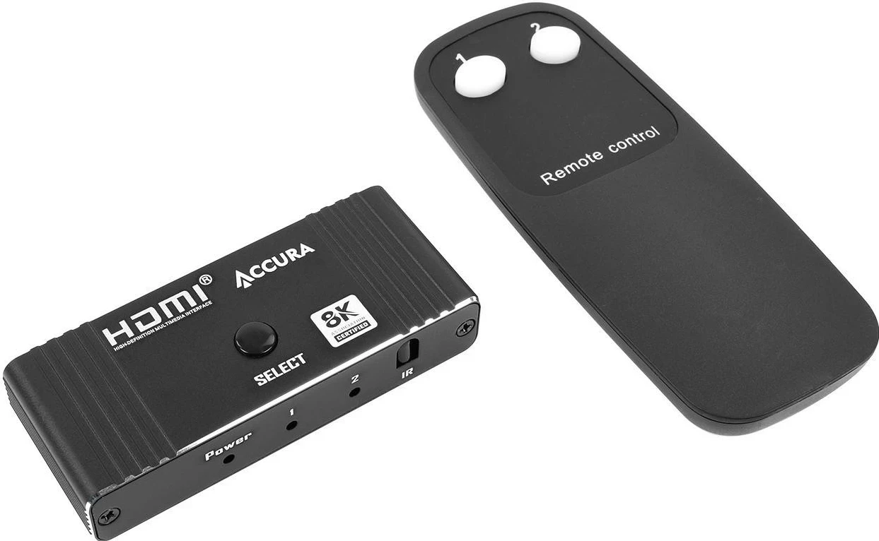 HDMI preklopnik Accura, 2 v 1 s daljinskim upravljalnikom