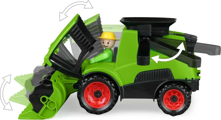 Igrača kombajn Lena 01626, plastičen, zelen, s figurico