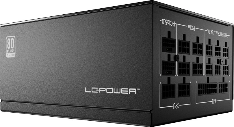 Močnik 850W, 80 PLUS Platinum, popolnoma modularen, ATX 3.0, črn — LC-Power LC850P V3.0