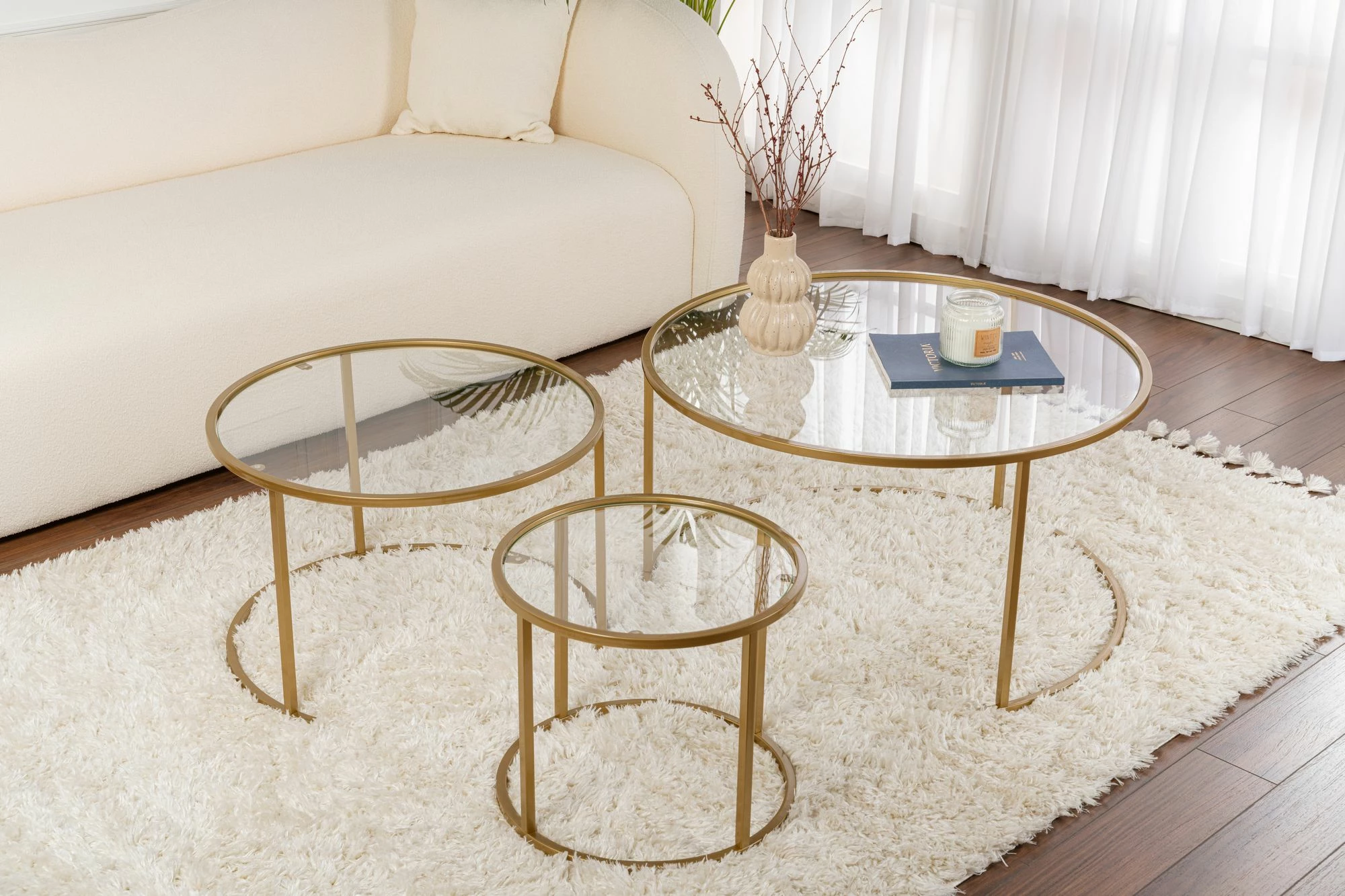 Set mizic za kavo, Nordure Aurum - 80, 60, 42 - zlata, prozorno