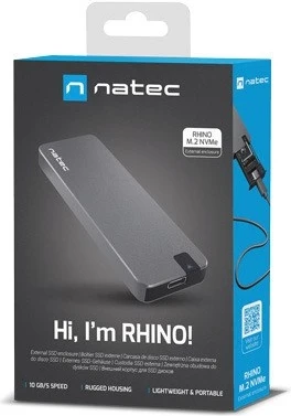 Ohišje za SSD M.2 Rhino NVMe, aluminij, Natec, sivo