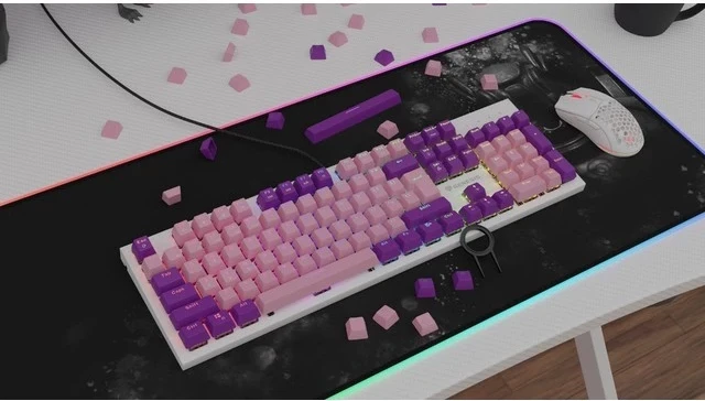 Kapice tipk za osebno tipkovnico Genesis Lead 300, rožnata