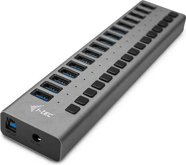 USB 3.0 razdelilec (HUB) 16 vrat, 90W, siva - i-tec