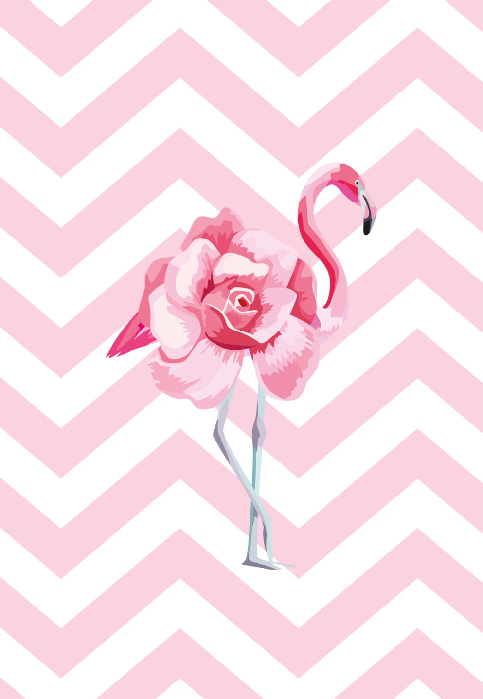 Preproga s flamingom v roza barvi FH7678.12 80Χ150cm, s cofki