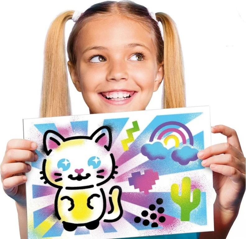 Ustvarjalni set za slikanje z elektronskim aerografom, 8 barv, kovček, rožnat, Epee Project Art EP60473