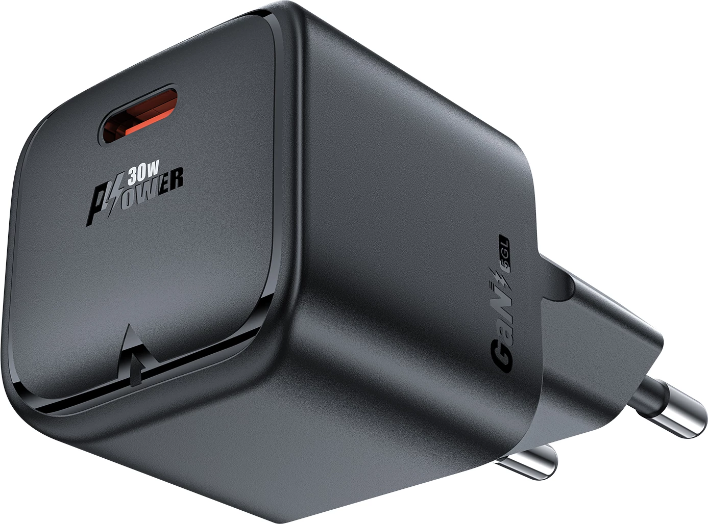 Stenski polnilec GaN Acefast A77, 30W, USB-C, črn