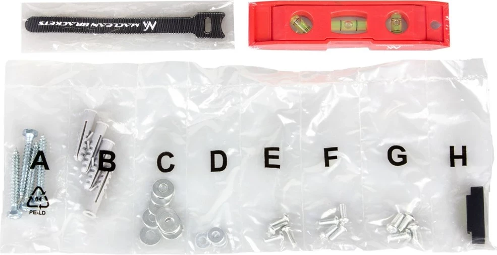 Stenski nosilec za televizor 32–70 palcev, VESA 400x400, 45 kg, bel, Maclean MC-412