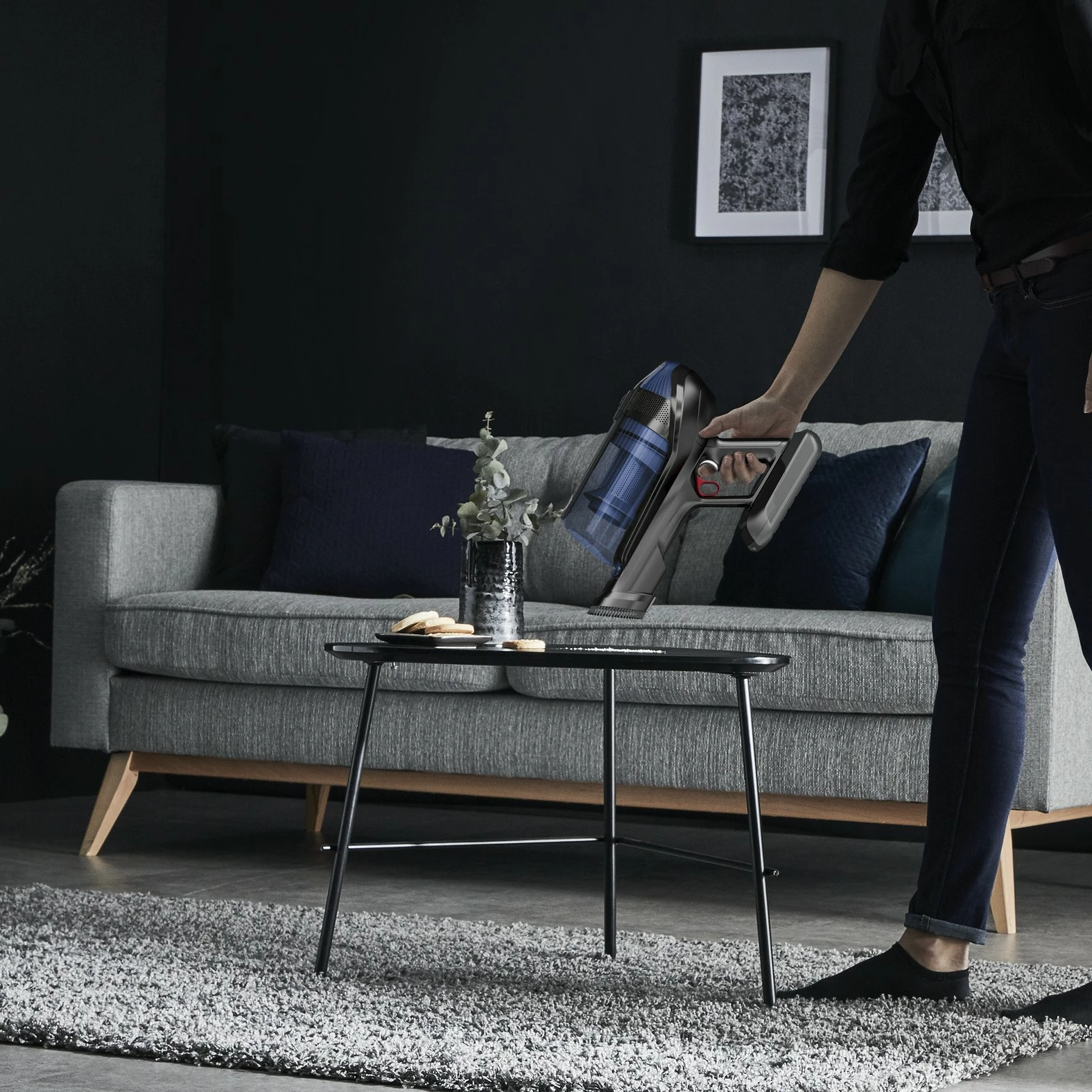 Brezžični sesalnik Rowenta X-Force Flex 12.60 Aqua RH98C0WO, modro/črn