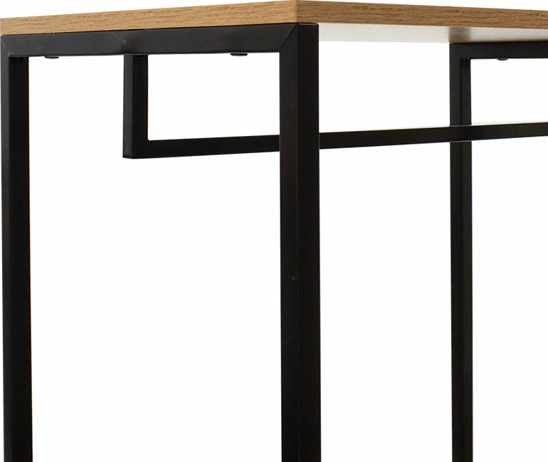 Vhodna enota Ramon, barva hrasta s črnim kovinskim okvirjem, 90,5x41x167 cm