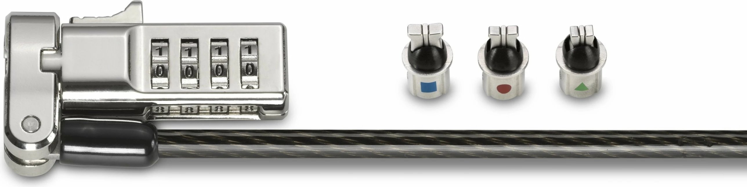 Kombinacijska ključavnica Kensington Universal 3-v-1, 1,8 m, ogljikovo jeklo, črna