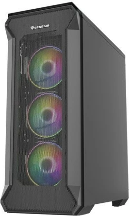 Računalniško ohišje Genesis Irid 505 V2 ARGB, Midi Tower, 4x ARGB ventilatorji, ATX/Micro ATX/Mini ITX, črno