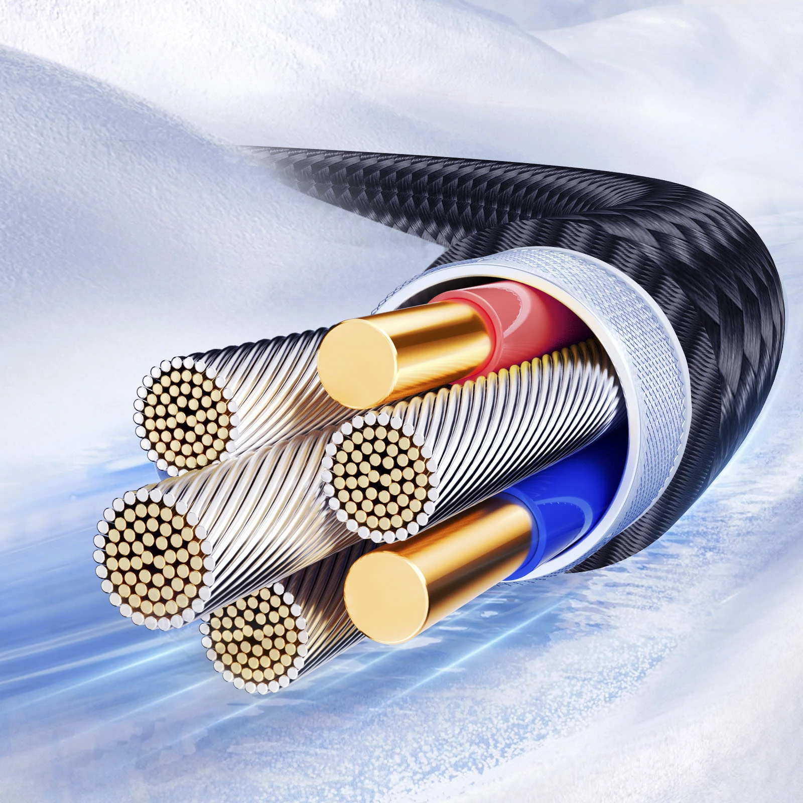 USB-C na USB-C kabel Joyroom S-A42 Crystal-Clear Series, 1,2 m, 60 W, črn