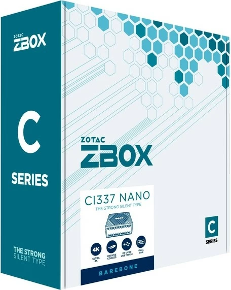 Mini PC Zotac ZBOX CI337 NANO, Intel N100, 1x DDR5 SODIMM, SATA M.2, črn