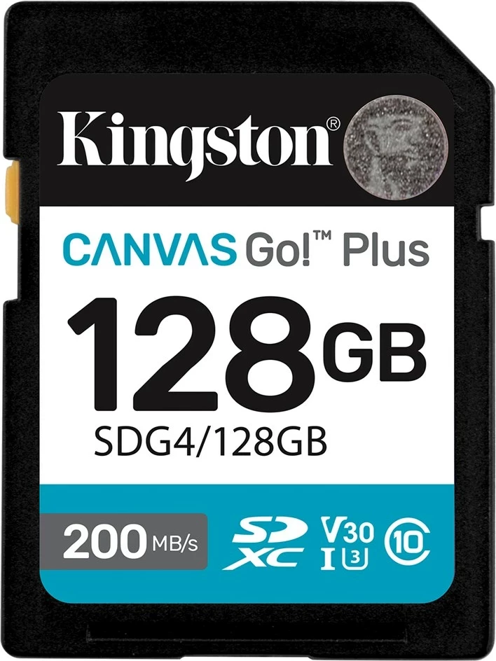 Kartica za pomnilnik Kingston Canvas Go! Plus 128GB SDXC, 200MB/s, črna