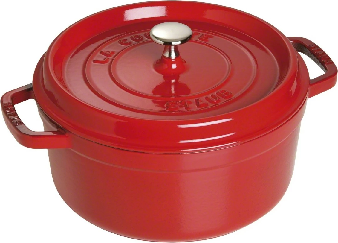 Litoželezna lončna posoda s smaltom, 5,2 L, 26 cm, rdeča — Staub 40509-840-0