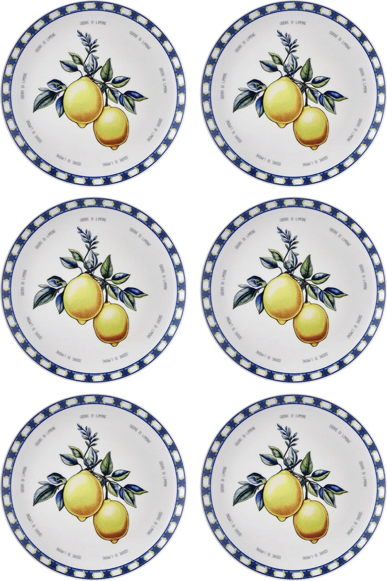 Set servisnih krožnikov za serviranje (6 kosov), Hermia Concept ODL0004, rumene barve