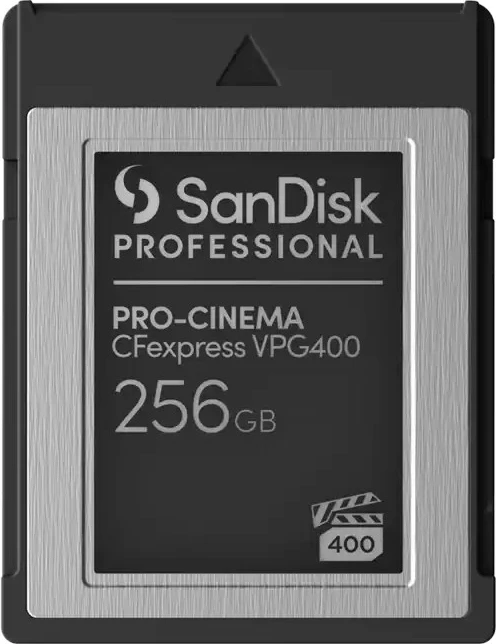 Profesionalna spominska kartica SanDisk PRO-CINEMA CFexpress VPG400 256 GB, do 1700 MB/s, črna