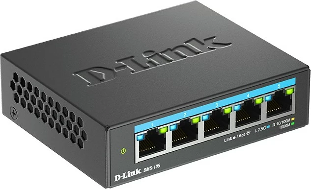 5-portni 2.5G Multi-Gigabit preklopnik D-Link DMS-105, črn