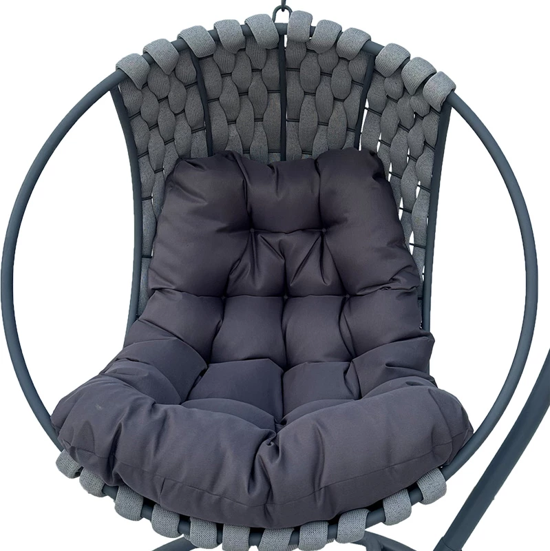 Viseče gugalno sedežno kreslo, Makito, kovinska podlaga, sivo, 100x105x195 cm