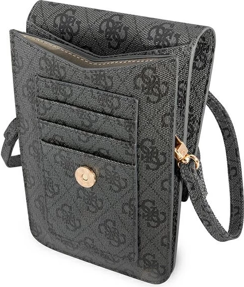 Torbica za telefon Guess 4G Big Logo, umetno usnje, siva