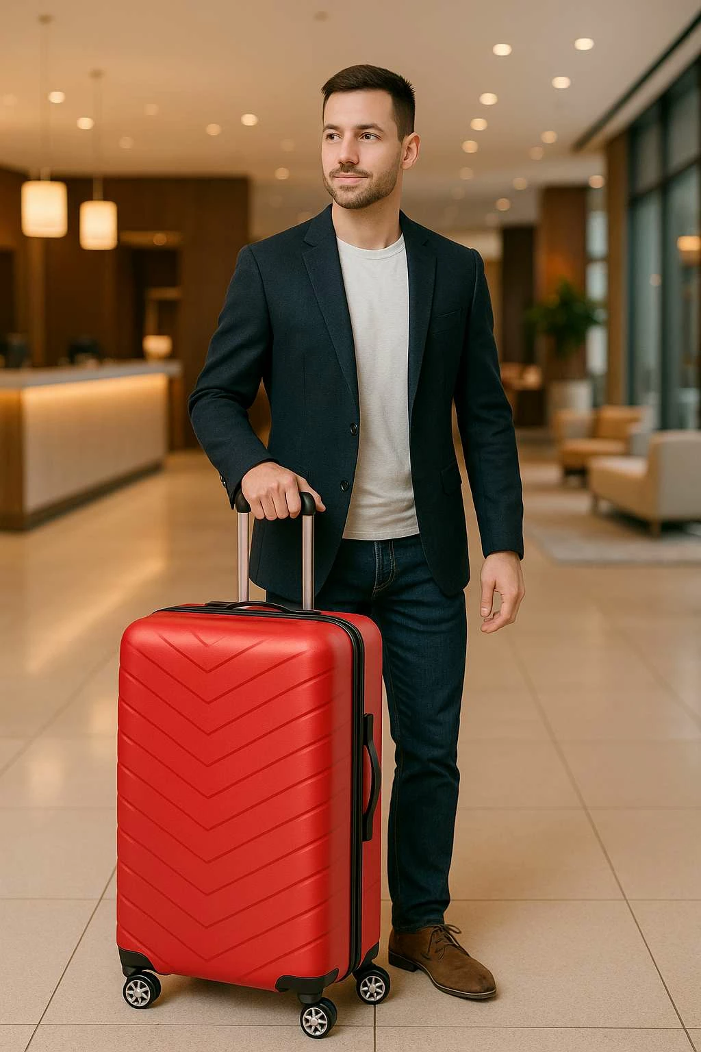 Velik potovalni kovček, rdeč, Zoozie Bags Wexta Wx-1001