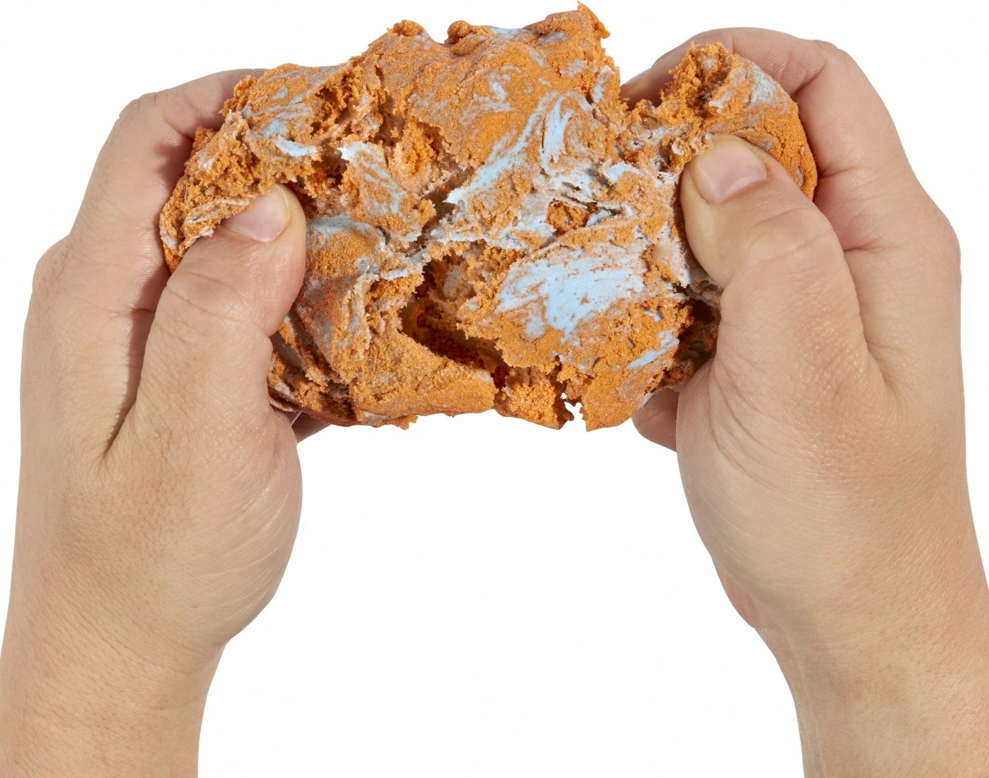 Set modelirne gline in kinetičnega peska Wonder Factory Never Dry, MGA, modra in oranžna