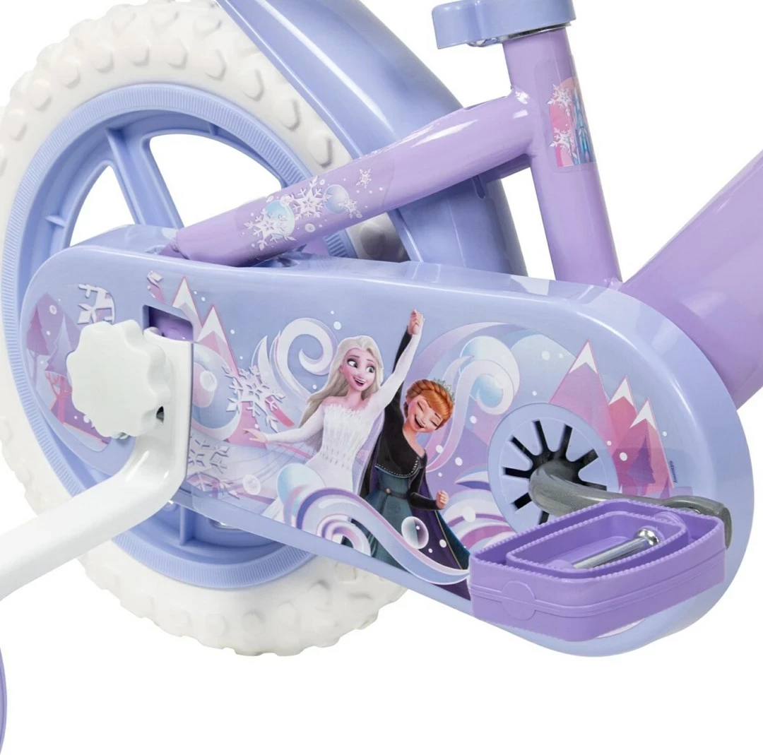 Otroško kolo Disney Frozen 12" HUFFY 22294W, belo/vijolično, s 4 pomožnimi kolesi