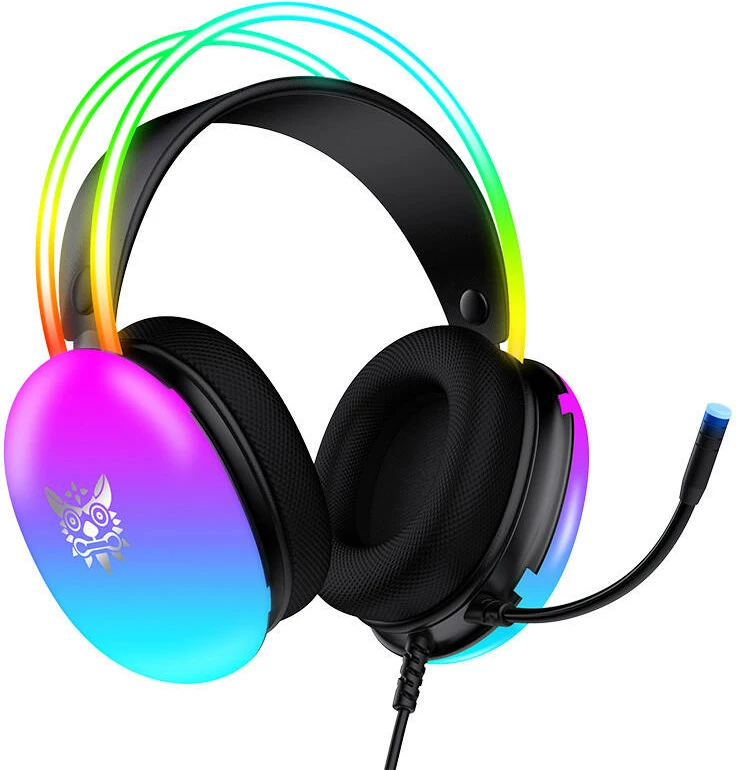 Slušalke za igre z mikrofonom, ONIKUMA X25, z LED osvetlitvijo, črne