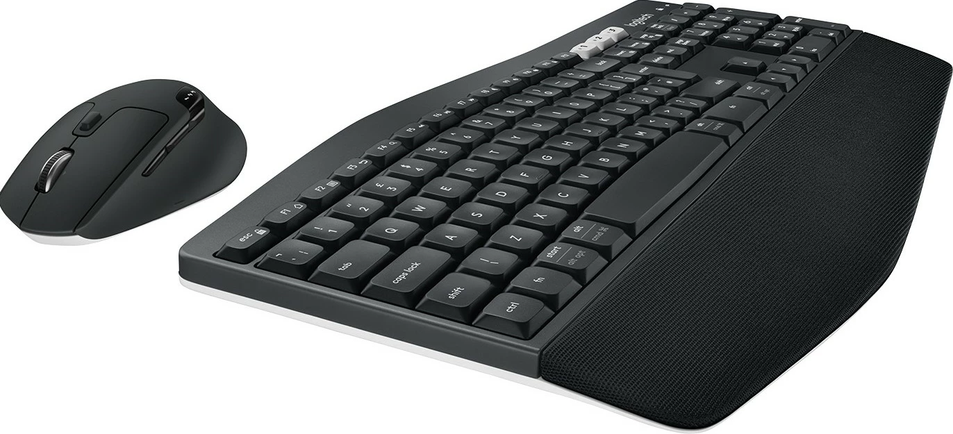 Brezžična tipkovnica in miška Logitech MK850 Performance, tipkovnica polne velikosti (100%), RF Wireless + Bluetooth, QWERTZ, črna