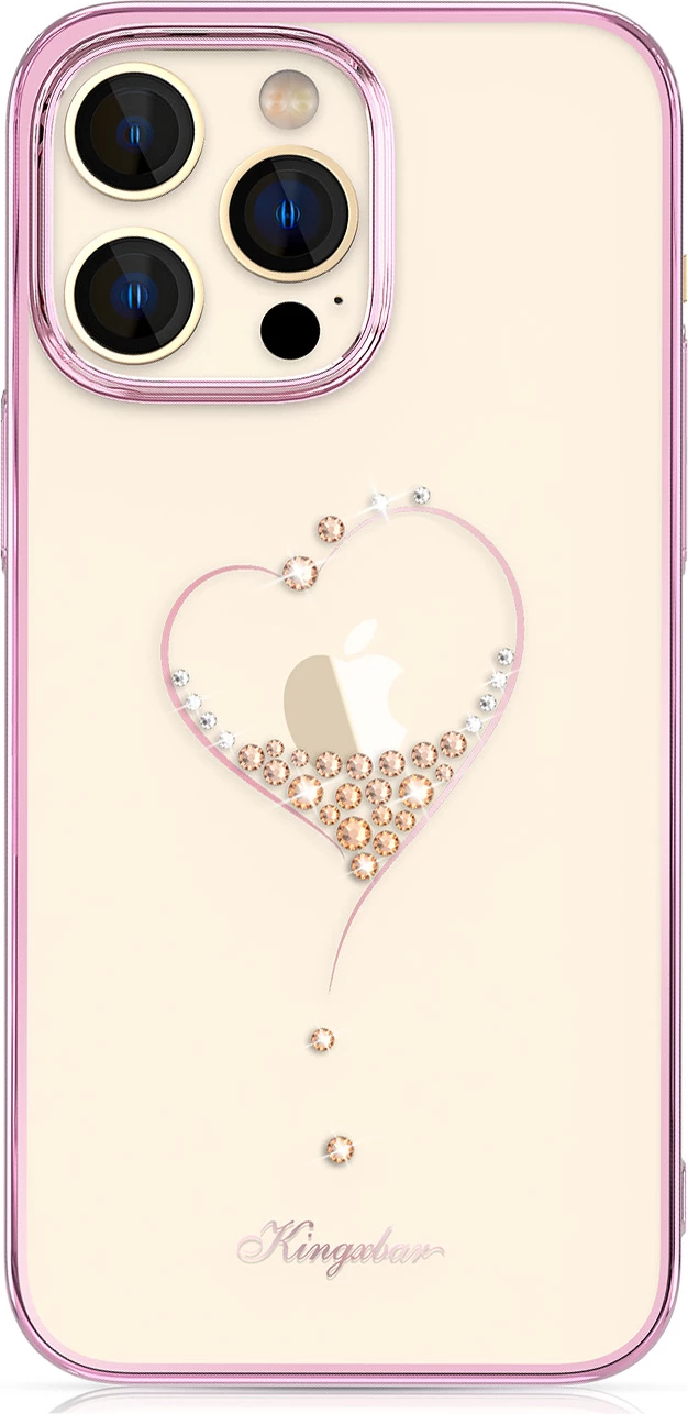 Ovitek z Swarovski kristali, rožnat — Kingxbar Wish Series za iPhone 14 Pro