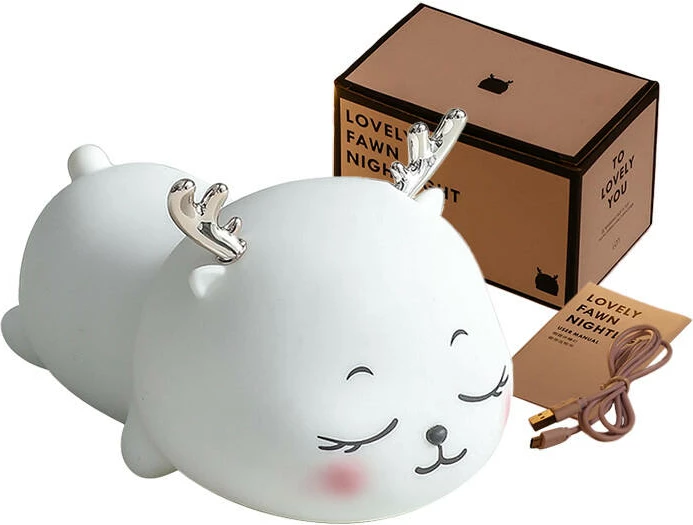 Nočna lučka za otroke SuperFire L07 Little Elk, večbarvna, s časovnikom, bela