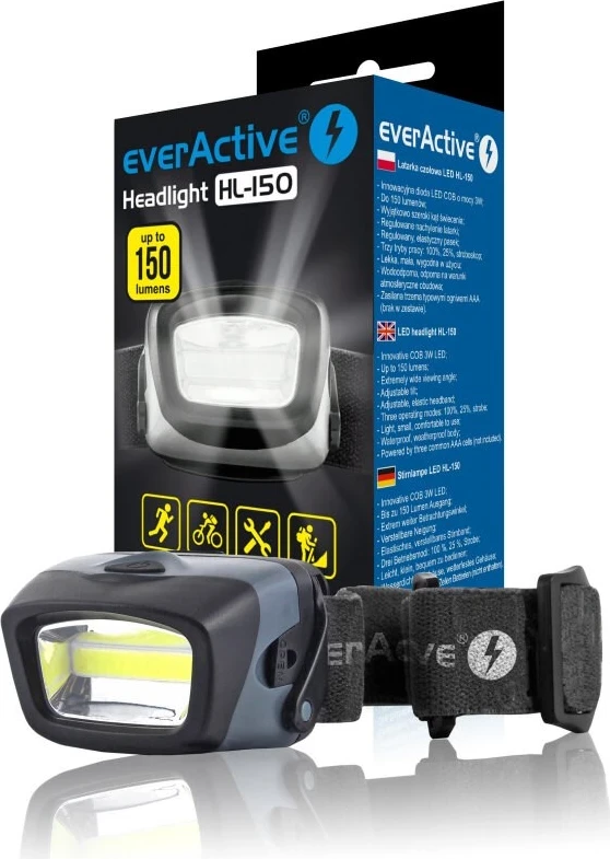 Čelna svetilka everActive HL-150