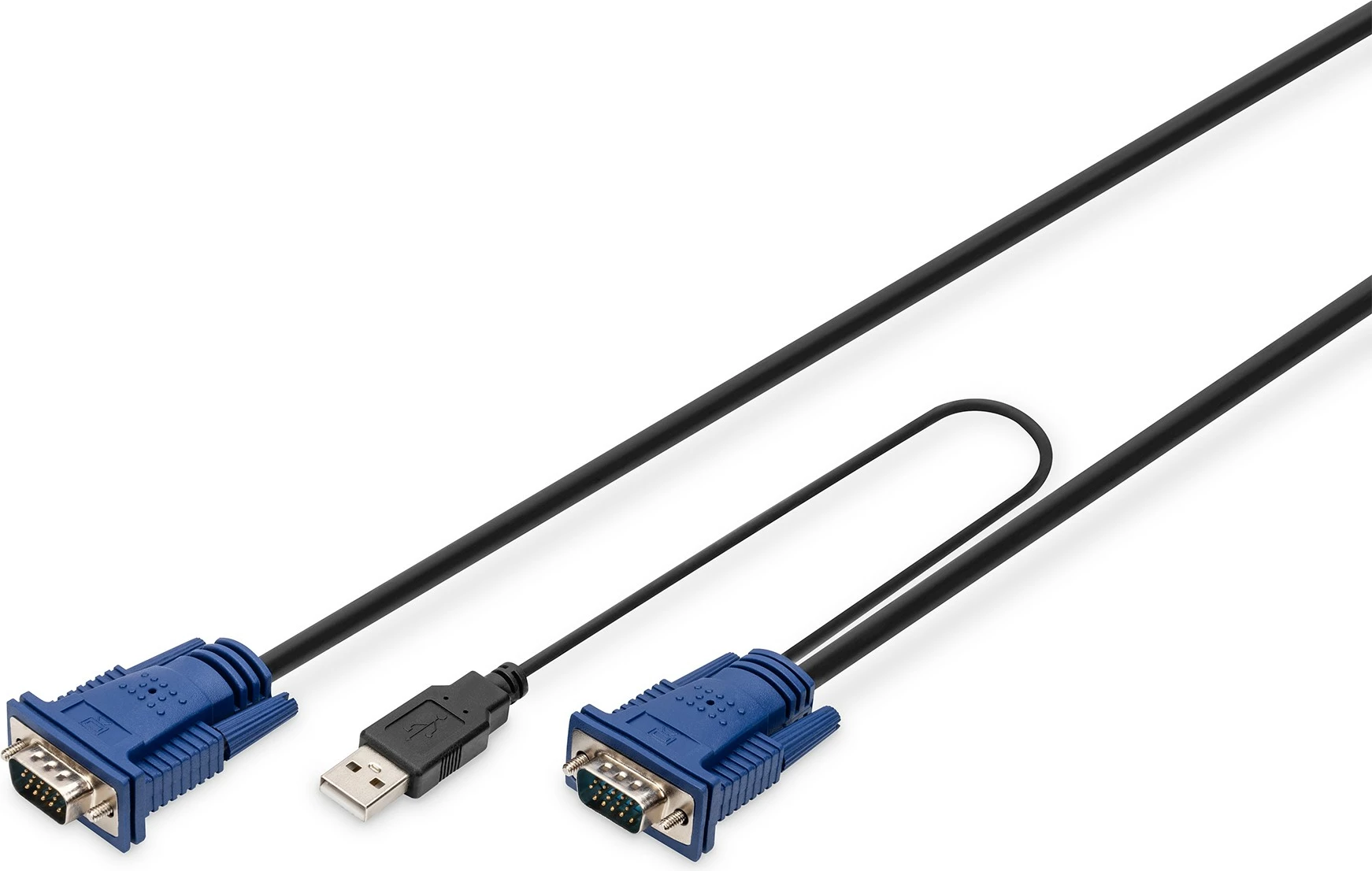 KVM kabel VGA, PS/2, USB, 1,8 m, črn, Digitus