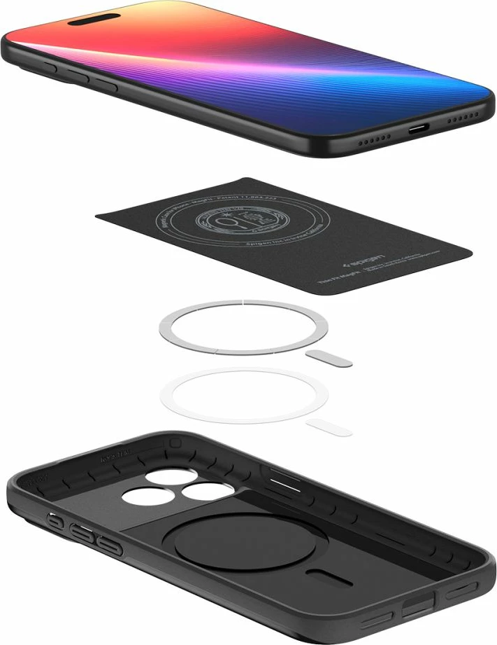 Tanki ovitek MagSafe za iPhone 17 Pro Max, Spigen, črn