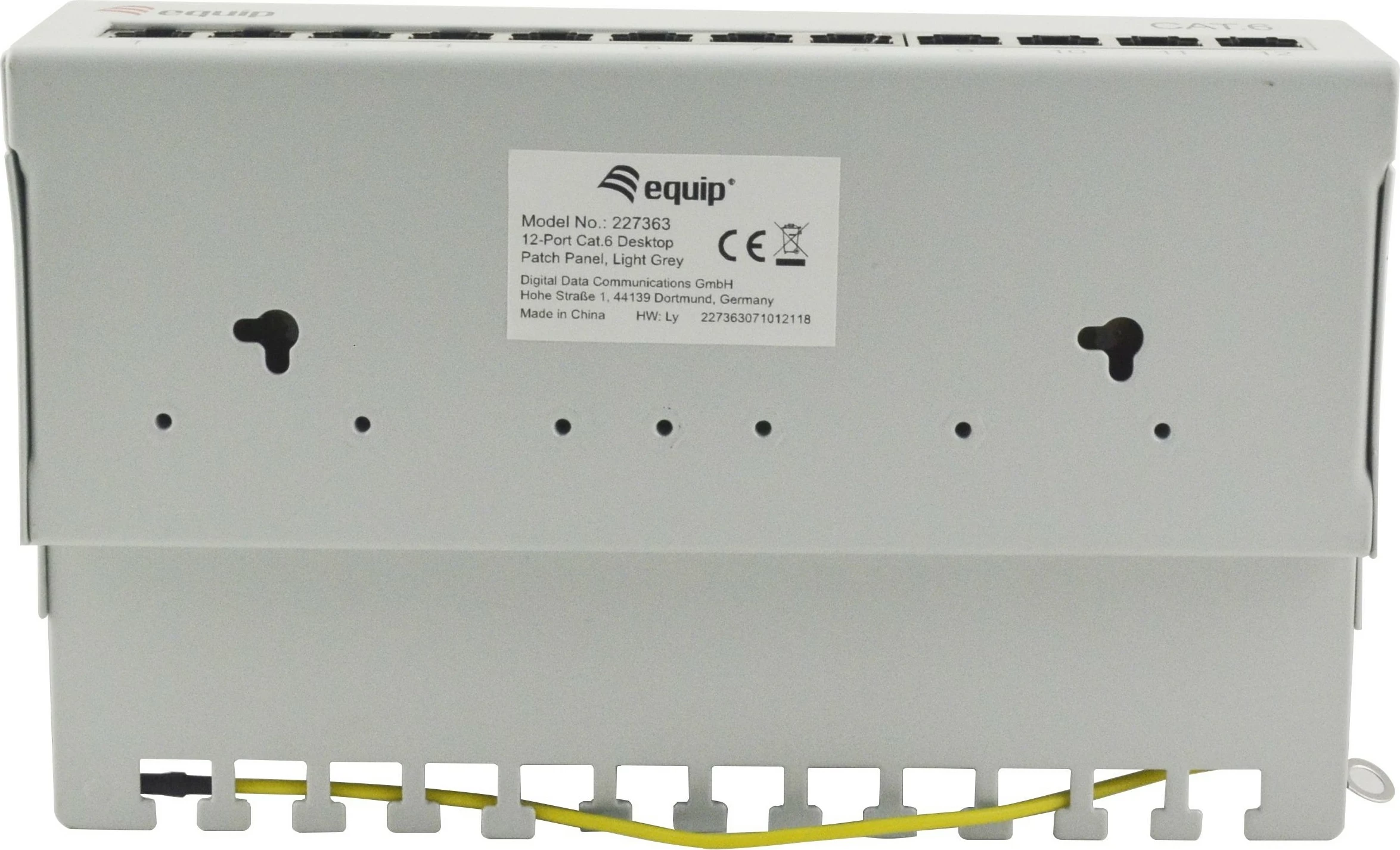 Patch panel 12-vrat Cat6, RJ-45, 1U, bel — Equip