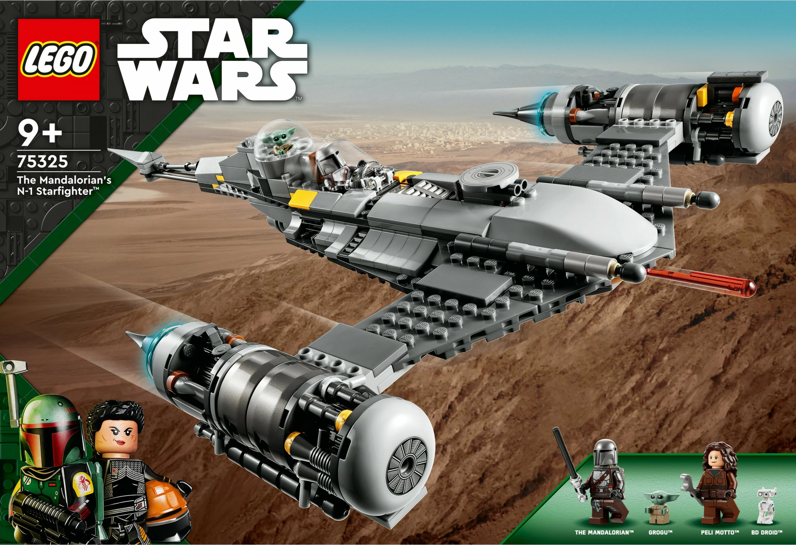Set gradnje Star Wars N-1 Starfighter iz serije The Mandalorian, 412 kosov, plastika, večbarven