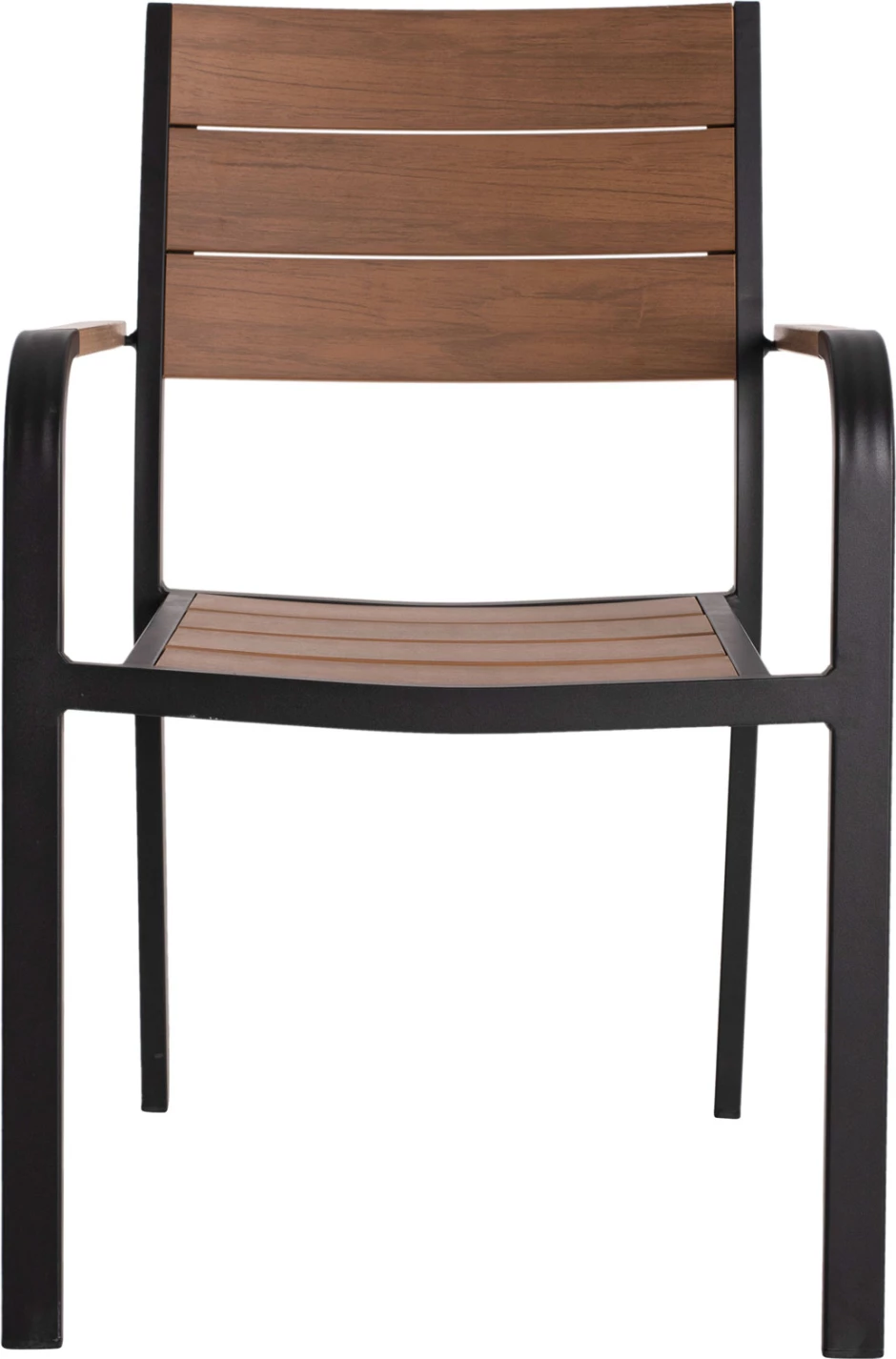 Aluminijasti naslanjač SAGA FH5127.03 črn s sedežem in naslonjalom iz polilesa 56x55x85,5Hcm