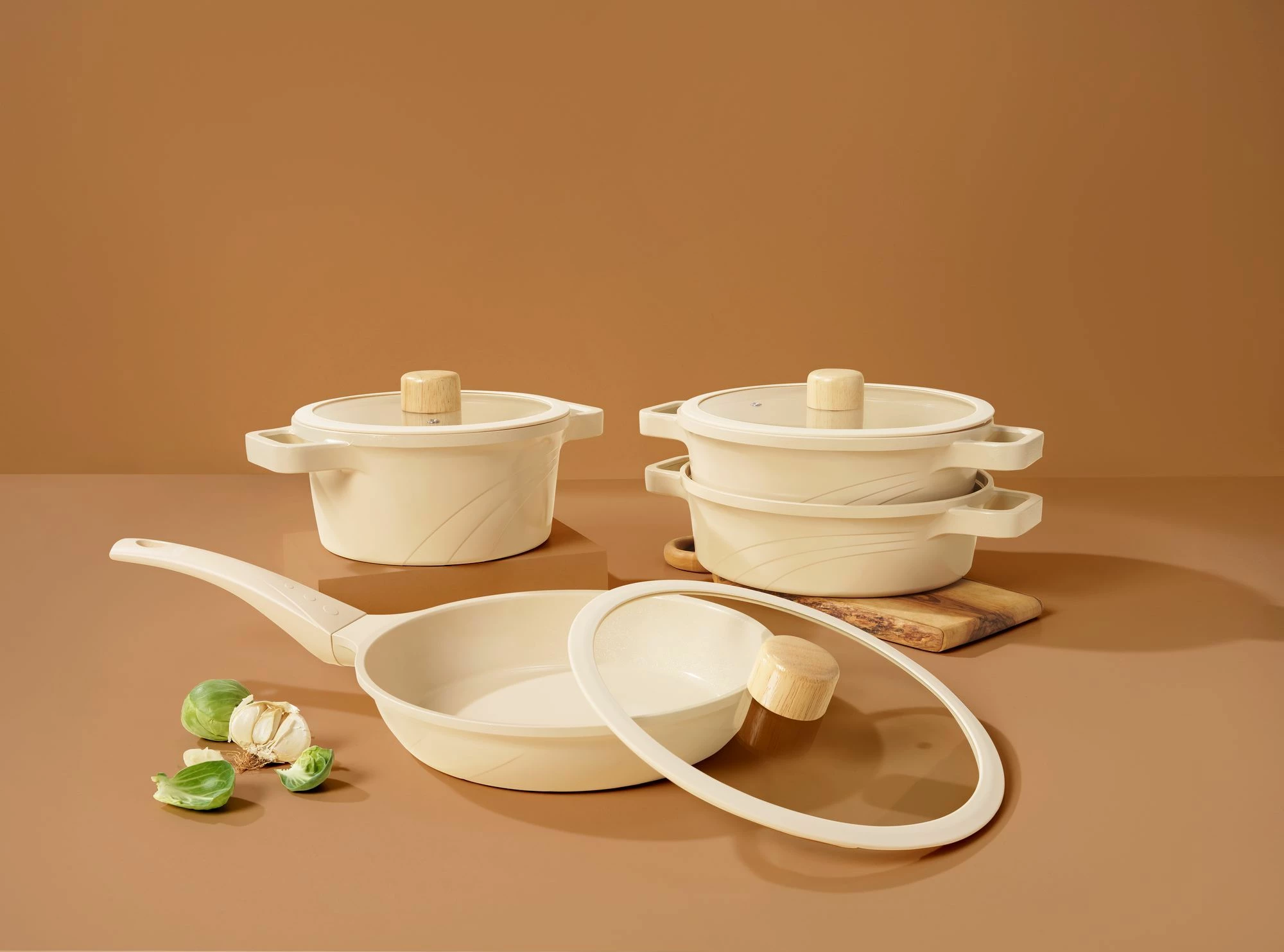 Set loncev (10 kosov), krem, Hermia Concept Vetta