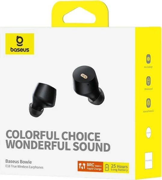 Slušalke Baseus Bowie E18, TWS, Bluetooth 5.3, USB Type-C, črne