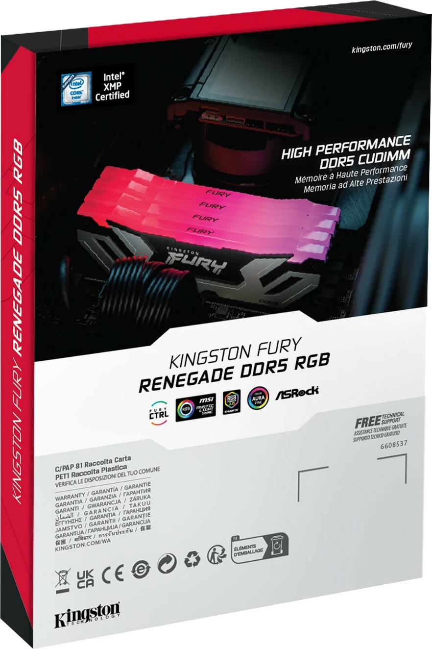 RAM pomnilnik FURY Renegade RGB Silver Kingston 48GB DDR5 8400MT/s Kit 2x
