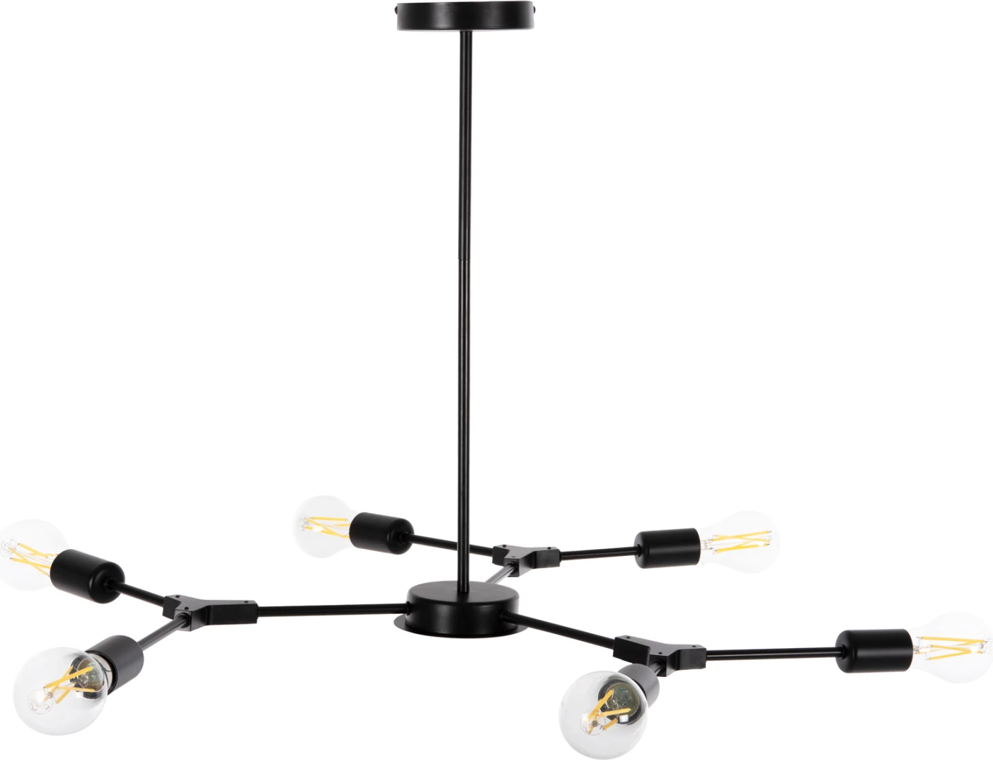 Stropna viseča svetilka s 6 lučmi FH4125 črna kovina 75x75x75H cm