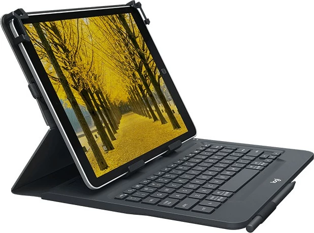 Univerzalna torbica z integrirano tipkovnico za tablice 9-10 inč, QWERTY, italijanščina, črna — Logitech