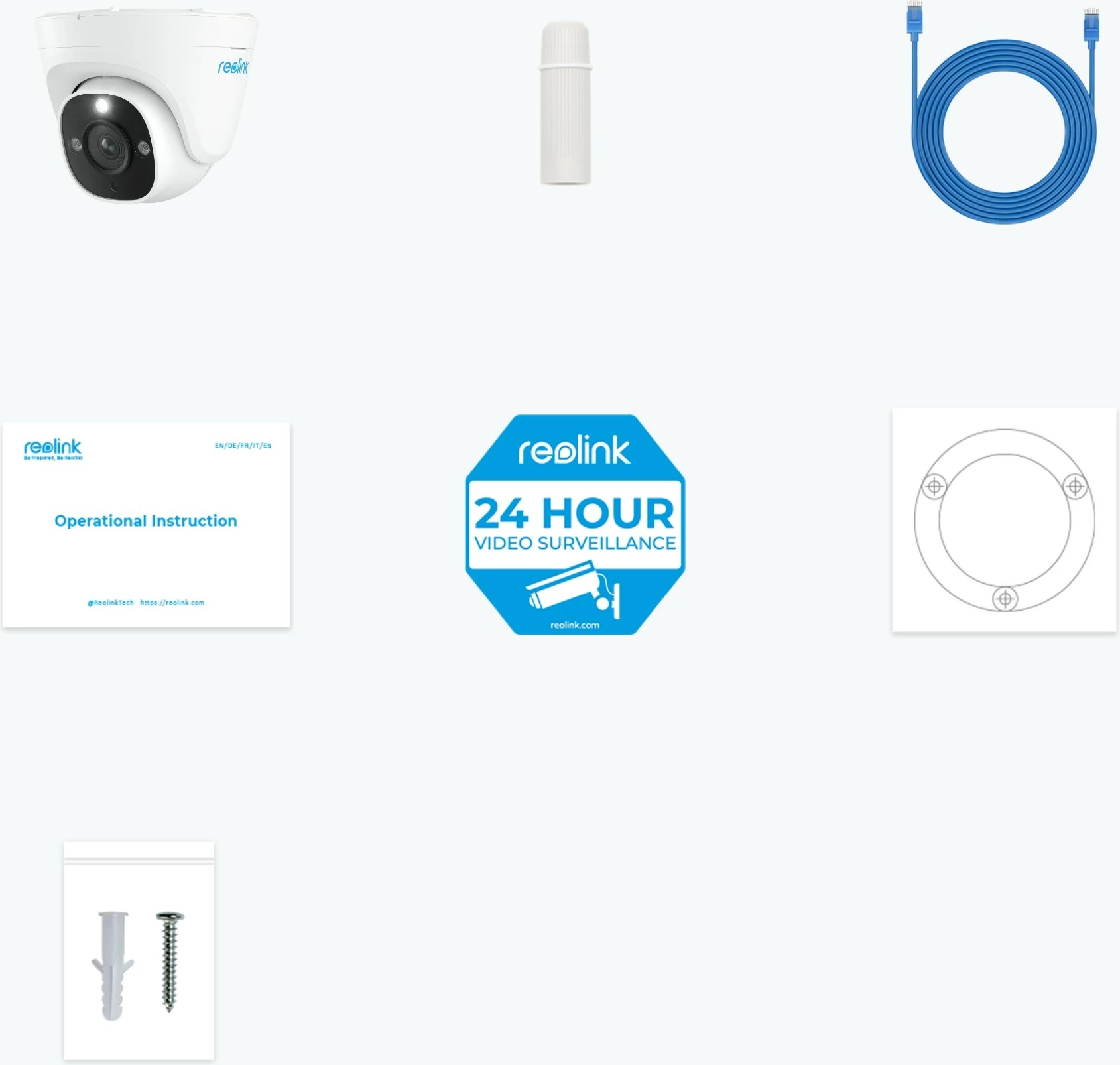 Dome kamera, 12MP, PoE, pametna, bela Reolink P344